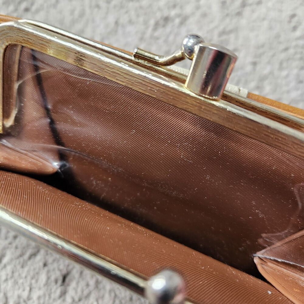 Vintage 70’s Wallet Snap Close Money Holder Credit Card Change Pockets Light Tan - Picture 6 of 13